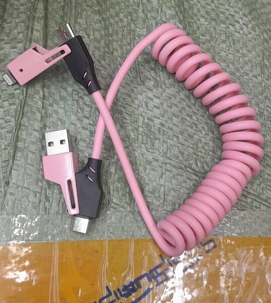 3-in-1 Coiled Charging Cable