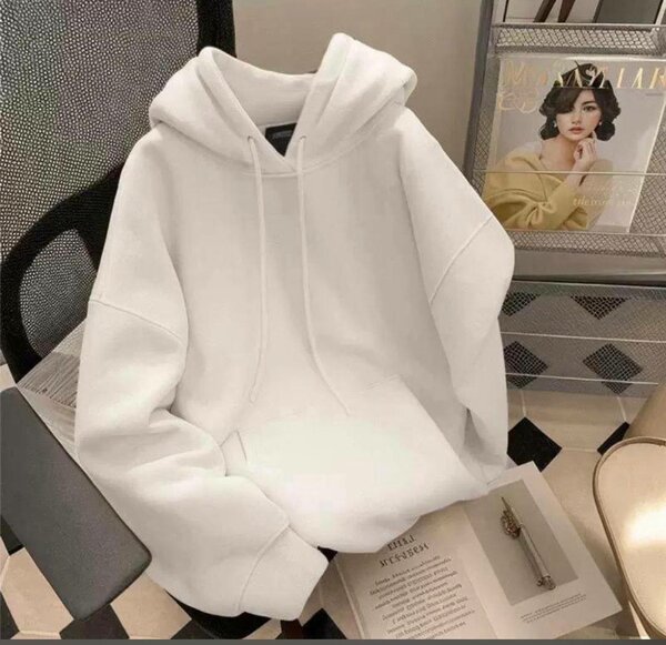 Sweat à Capuche Blanc Unisexe