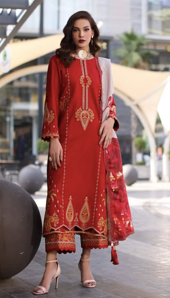 Poshima VOL-II | Unstitched Embroidered Leather with Wool Shawl