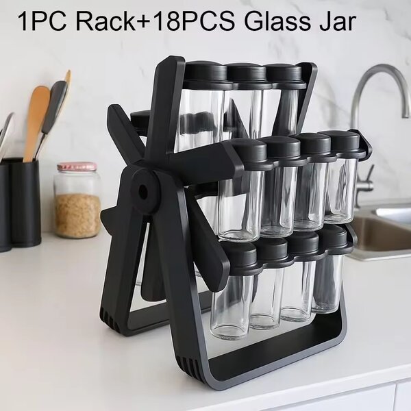 Support à épices rotatif 18 bocaux