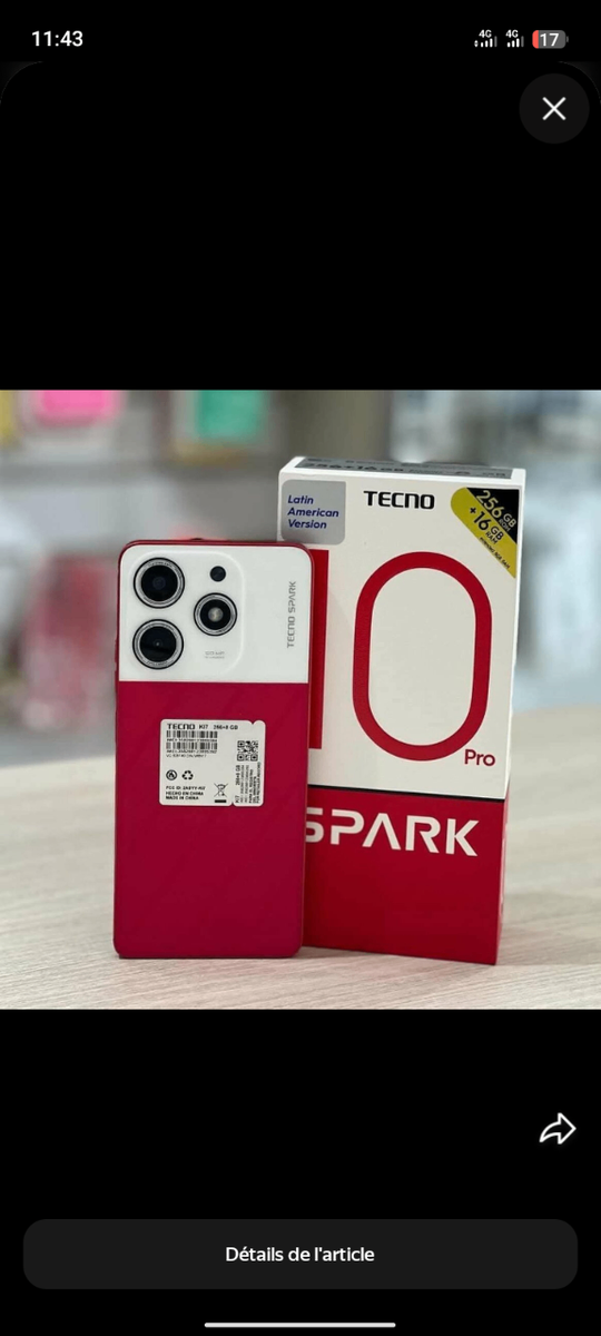 Tecno Spark 10 Pro 8/256 Go