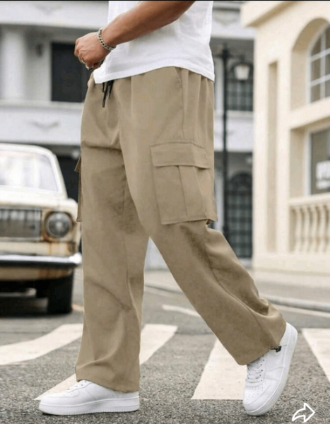 Pantalon cargo beige homme