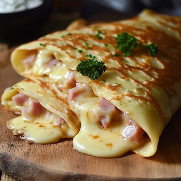Crêpes au Fromage et Viande