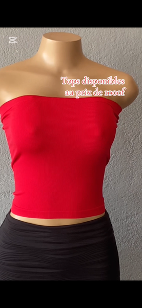 Top bandeau rouge élégant