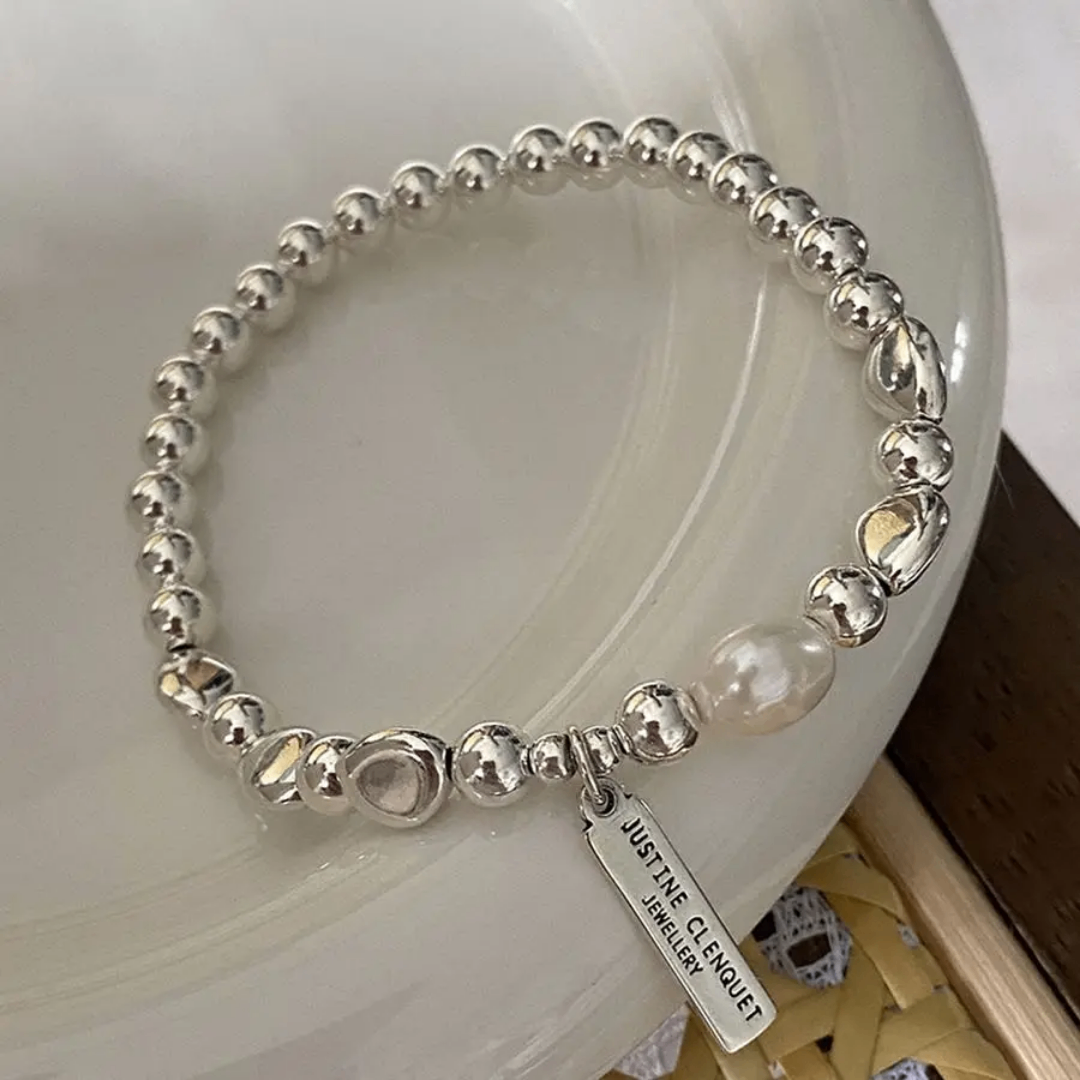 Bracelet perles argent élégant