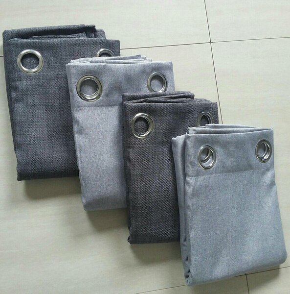 2 drops of curtains gray and light gray