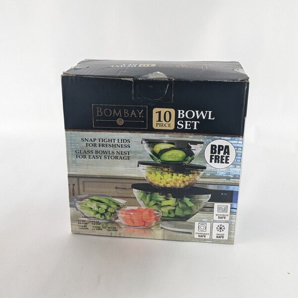 5-piece heat-resistant glass storage bowl