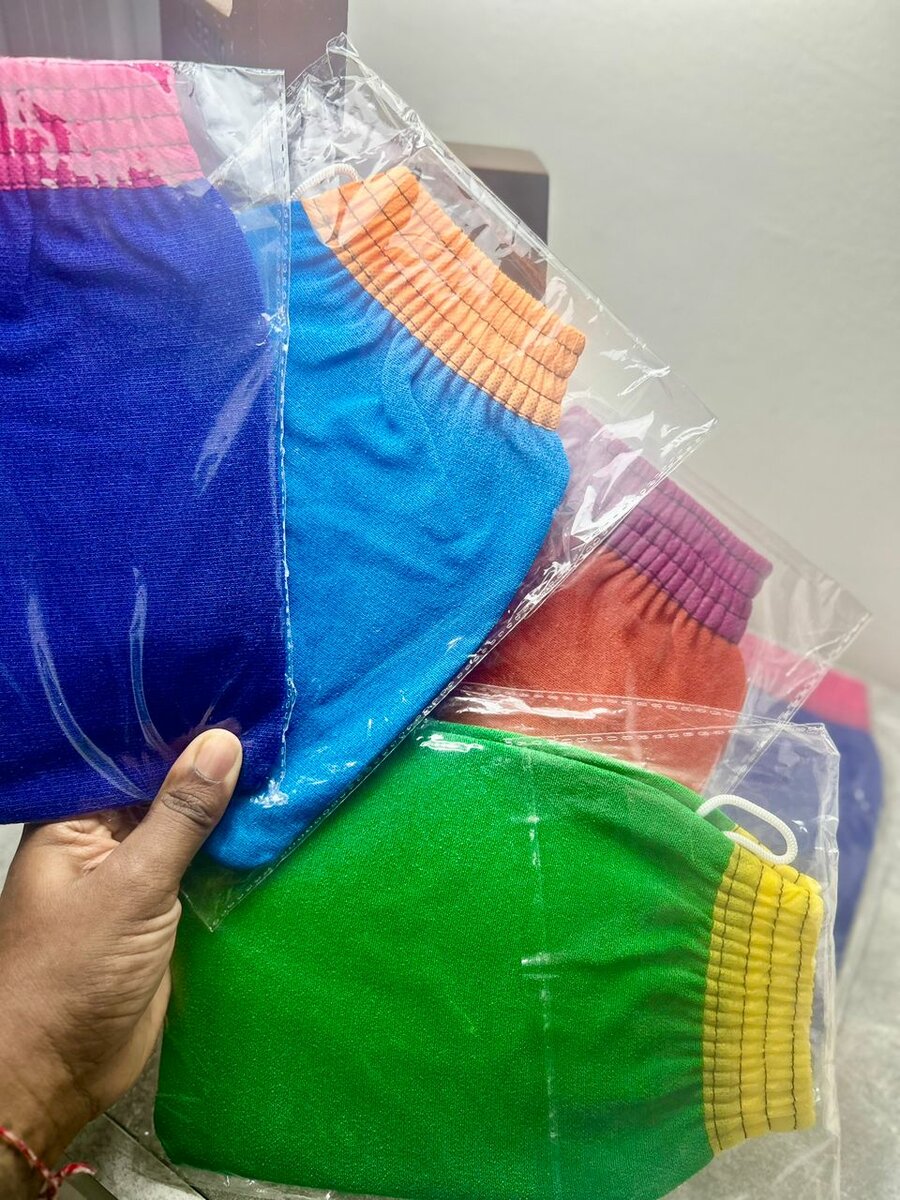 Gants de Gommage Exfoliants Colorés