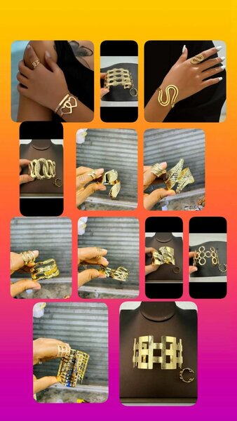 Bracelet manchette doré élégant