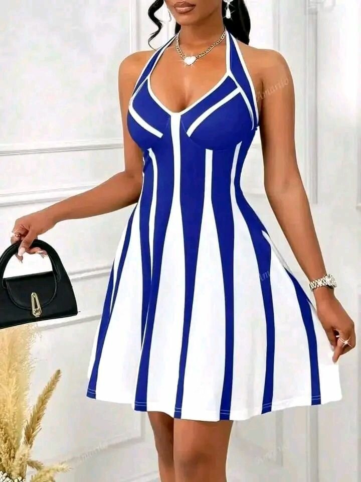 Robe courte bicolore