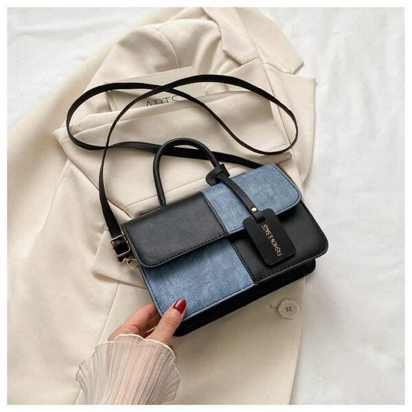 Sac à main en jeans et cuir