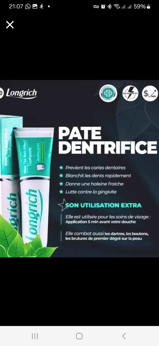 Dentifrice Longrich 3-en-1