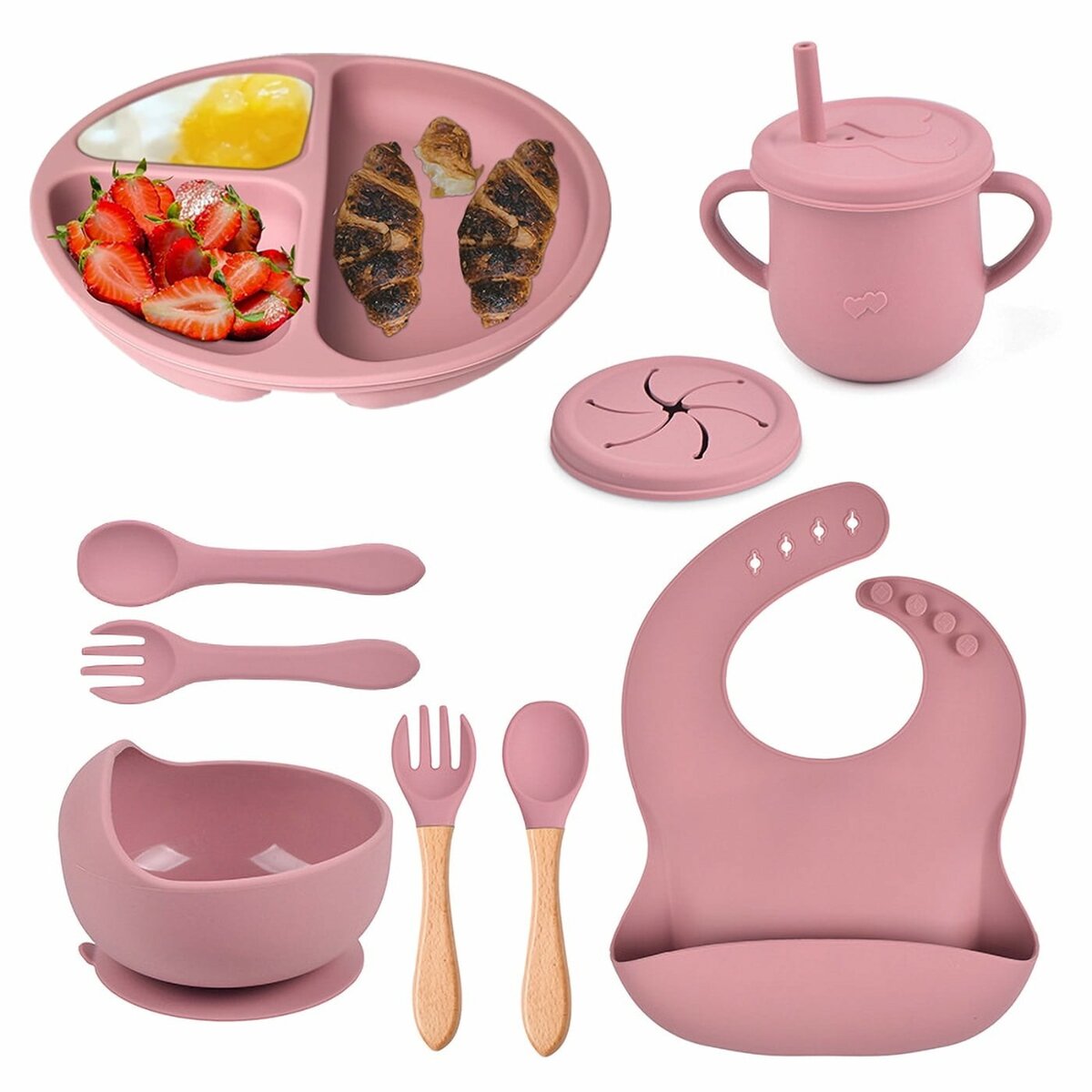 Silicone baby feeding set