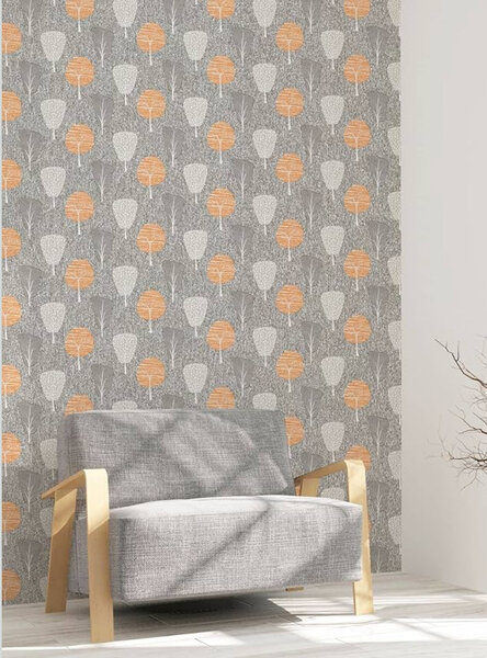 Papier Peint Design Arbre Orange