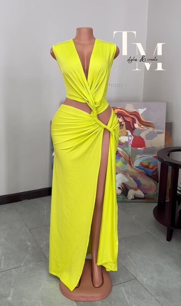 Grand green maxi dress