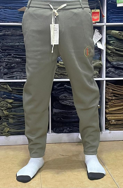 khaki ribbed baggy pants