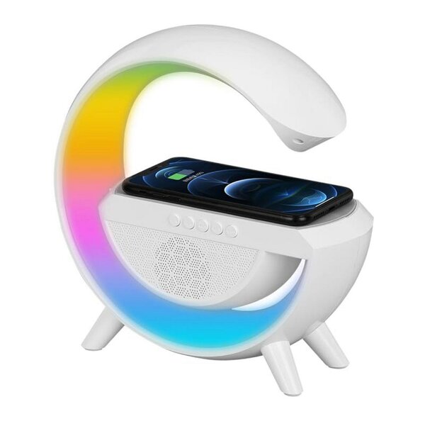 Support Téléphone avec Haut-Parleur Bluetooth et Lampe LED