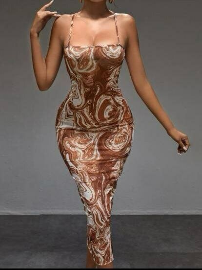 Robe moulante marbrée