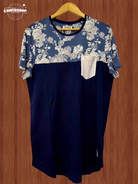 T-shirt bleue florale homme