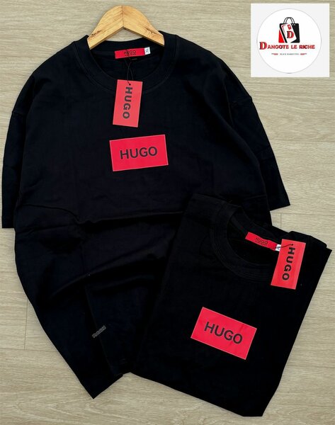 T-shirt noir Hugo en coton