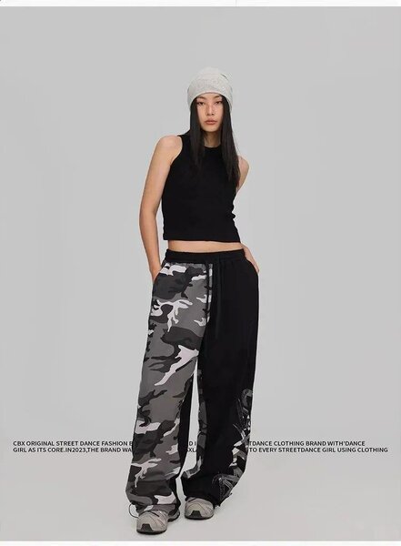 Pantalons streetwear camo femme