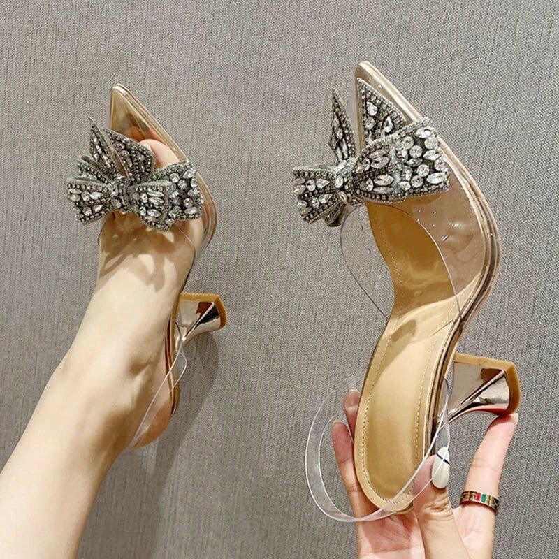 Ladies transparent heel