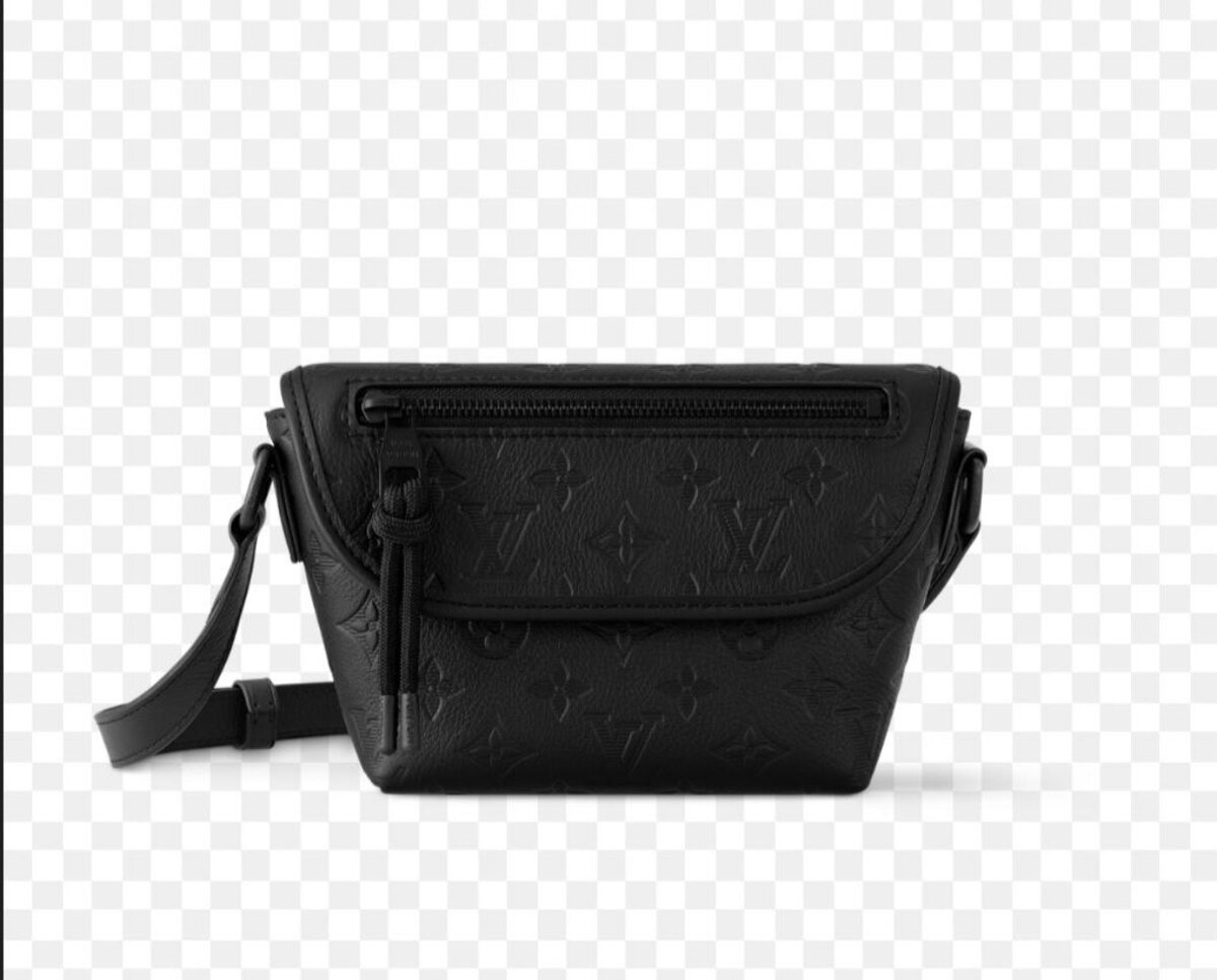 Sac banane en cuir noir