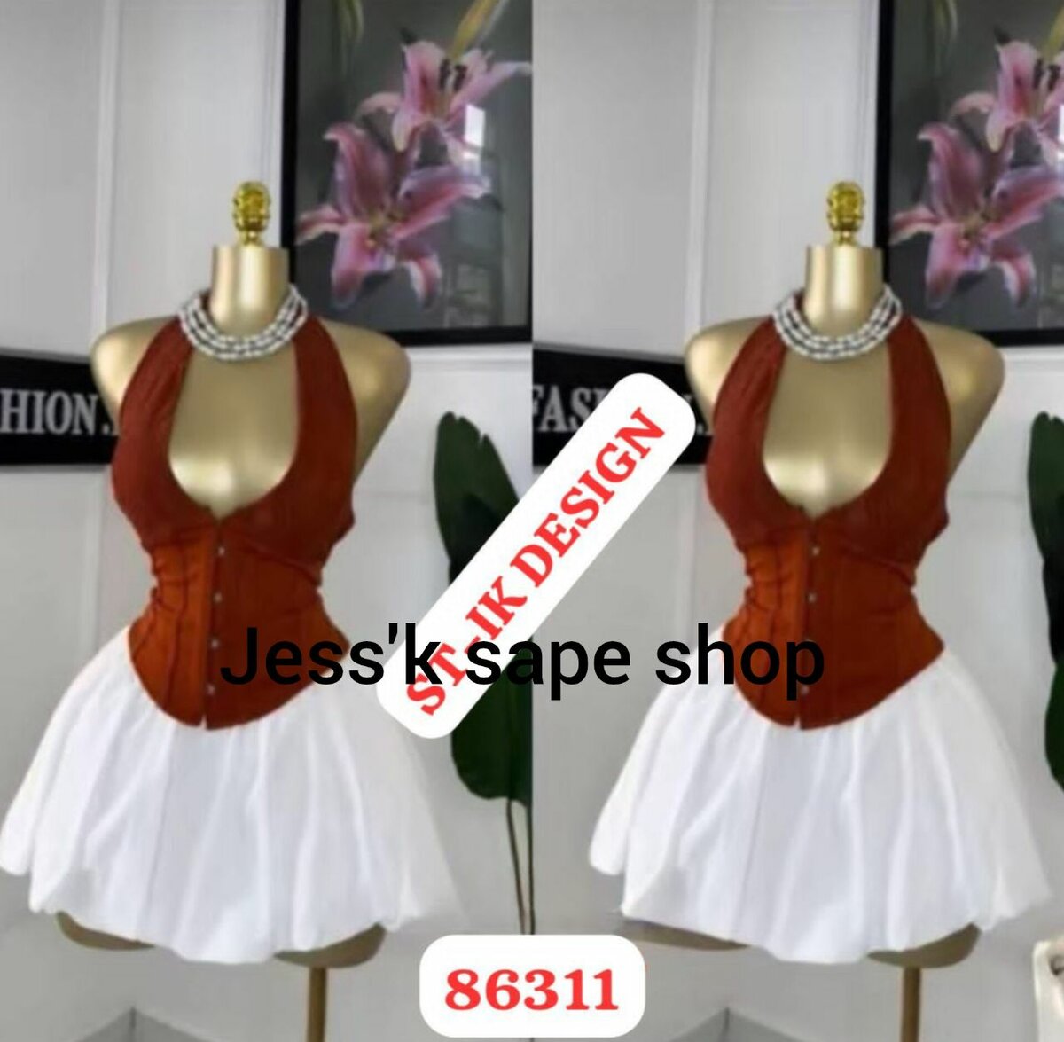 Ensemble Robe Rouge et Blanche