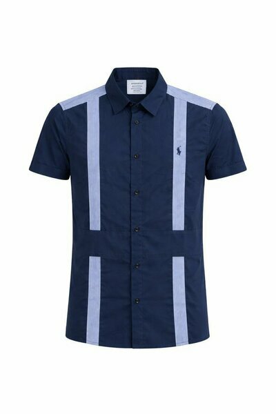 Chemise bleu marine bandes