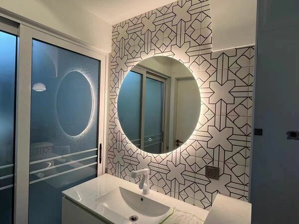 Round Mirror with LED and Touch button