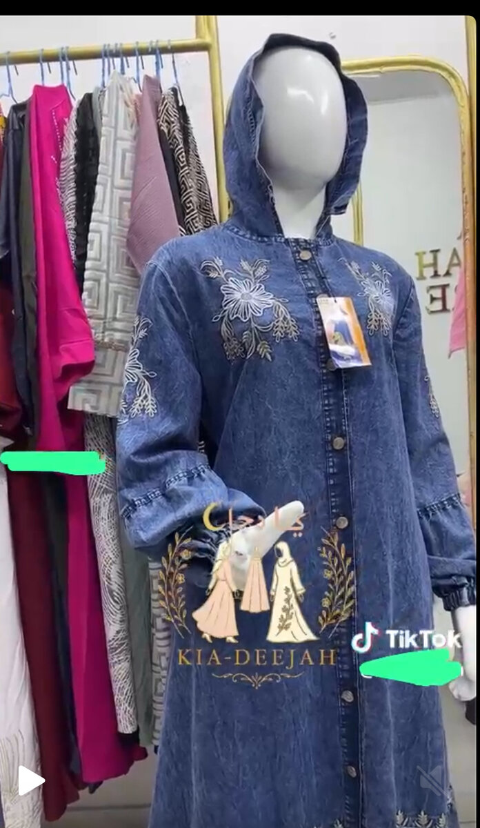 Robe Longue en Jean avec Broderie