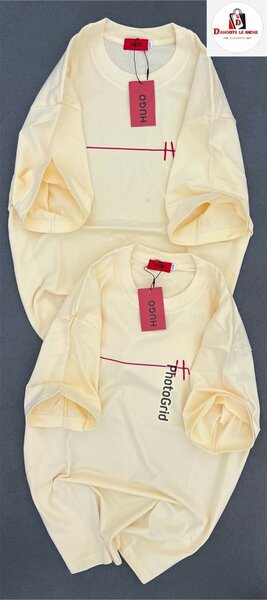 T-shirt uni en coton pour couple