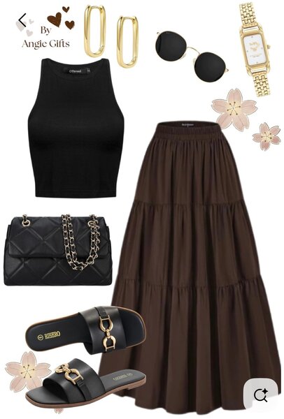 Jupe mi-longue élégante pour femme