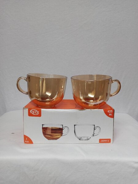 Tasses en verre doré 425ml