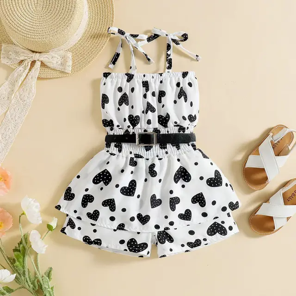 Combinaison petite fille blanc noir