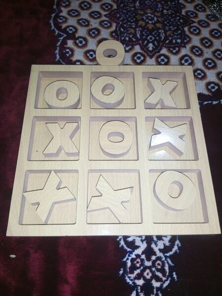 2-in-1 Wooden Ludo & Tic-Tac-Toe Board Game  Classic Family
