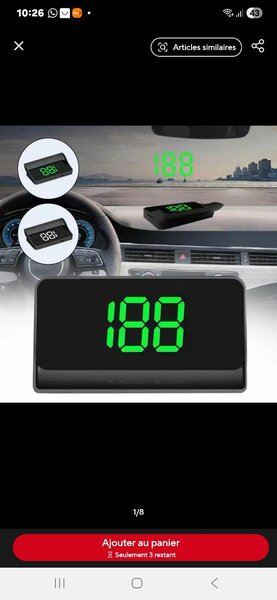 Affichage tête haute voiture