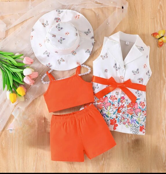 Tenue d'été fille fleurie