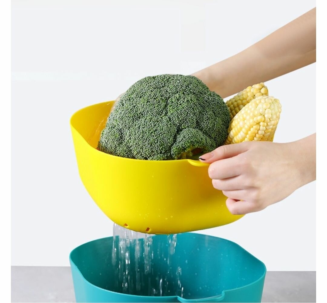 6 PCS 3 SIZES PLASTIC KITCHEN COLANDER BOWL SET
