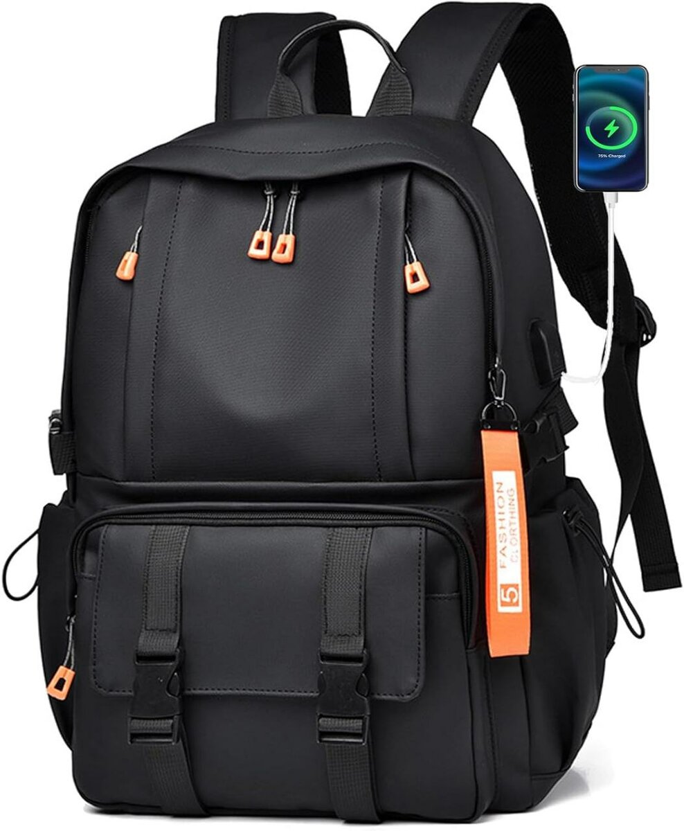 Sac à dos simili cuir résistant à l'eau unisexe