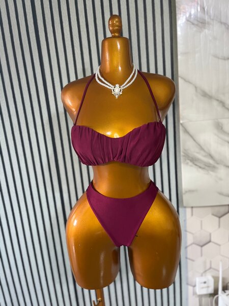 Bikini élégant bordeaux