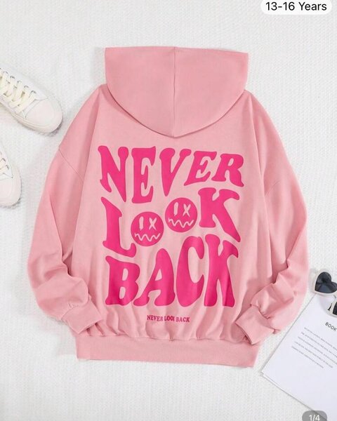 Hoodie rose ado "Never Look Back"