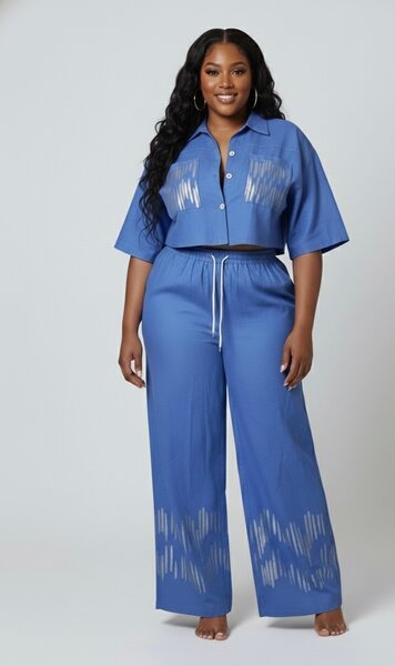 Ensemble bleu élégant