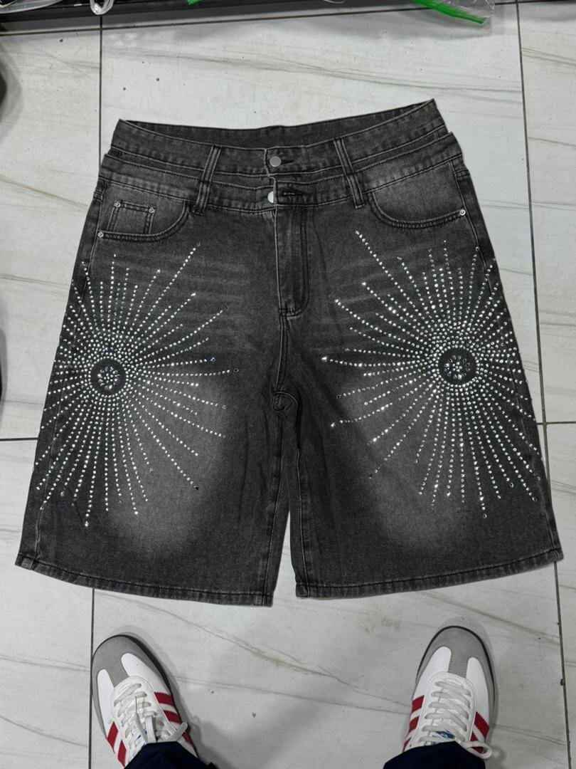 Shorts en jean avec strass