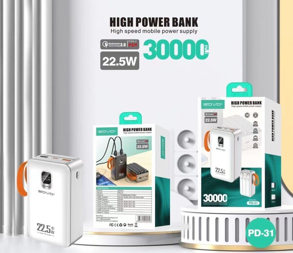 BOVO Power Bank 30000mAh