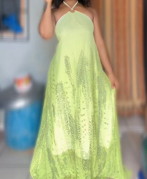 Robe longue élégante verte