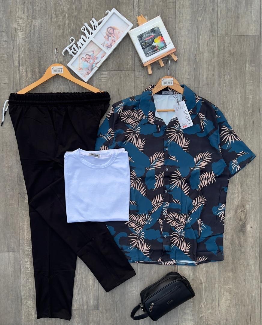 Ensemble Chemise Tropicale Homme