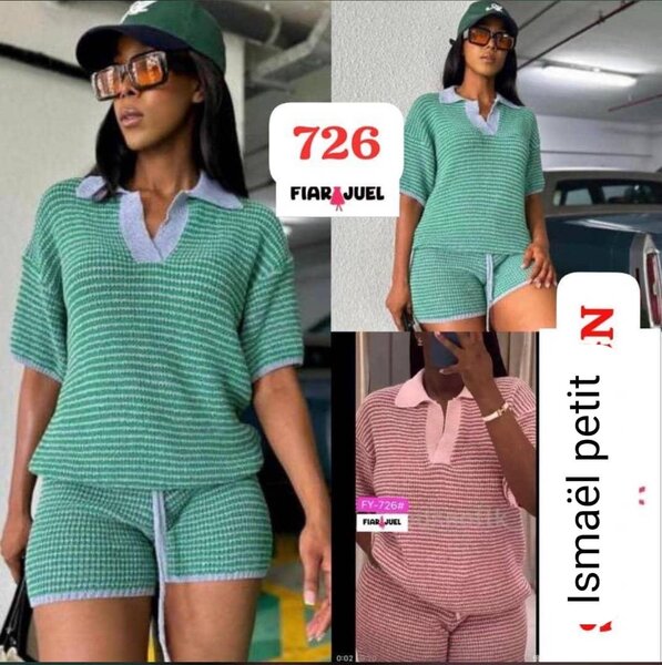 Ensemble short et polo femme