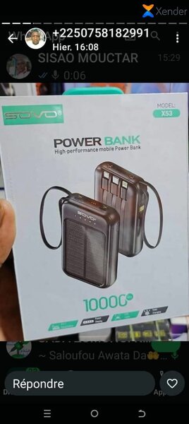 Batterie Externe 10000mAh Rechargeable