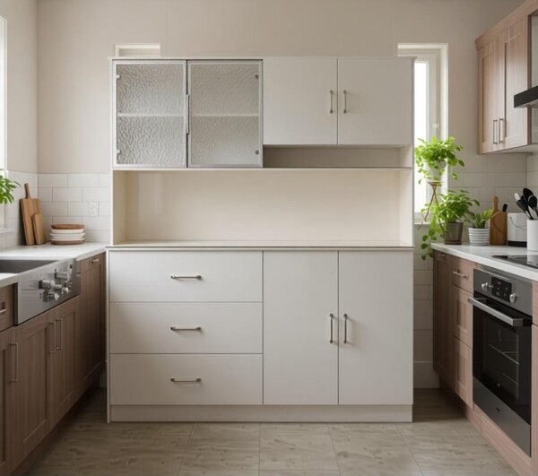 Étagère de cuisine blanche moderne